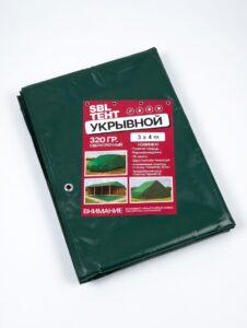 Тент 10×12 тарпаулин с люверсами 320гр/м2 Хаки 1